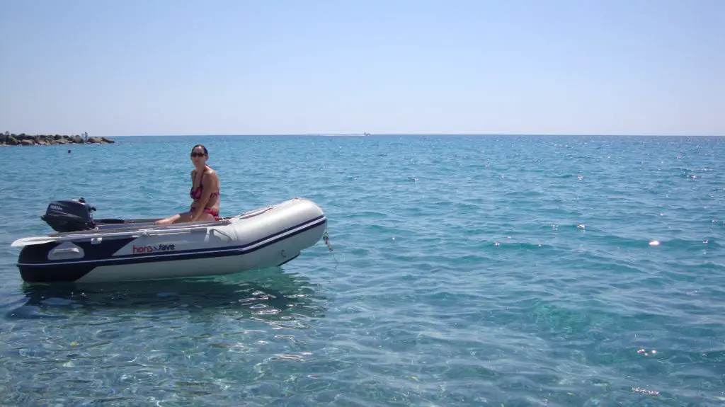 a dinghy on the Ionian sea