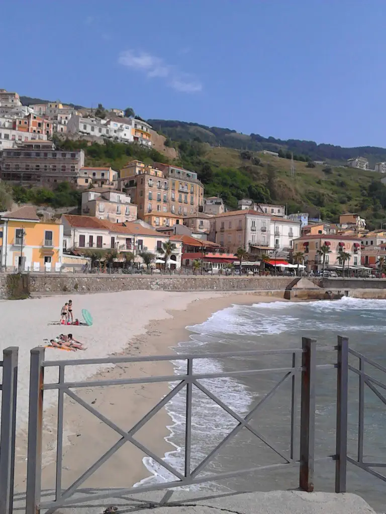 A beach in Pizzo. You can take the car down to the seafront, but it is better on foot.