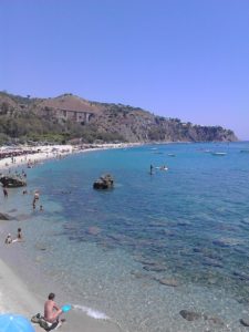 The beach with views of the mountains