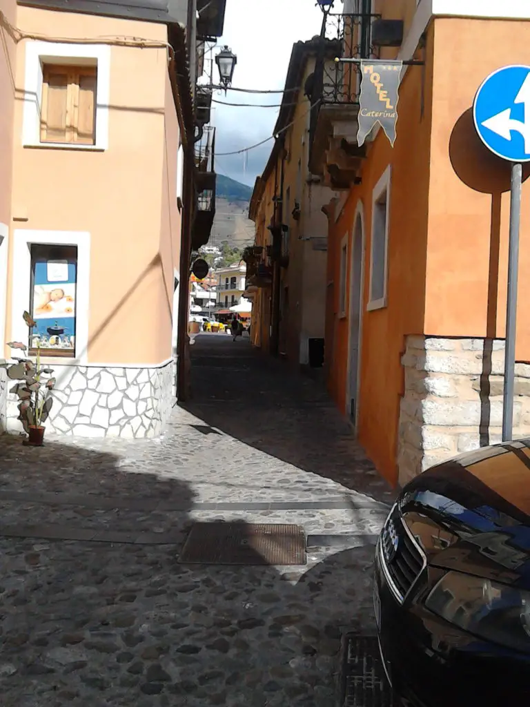 The narrow cobbled streets are characteristic of this cliff-side town