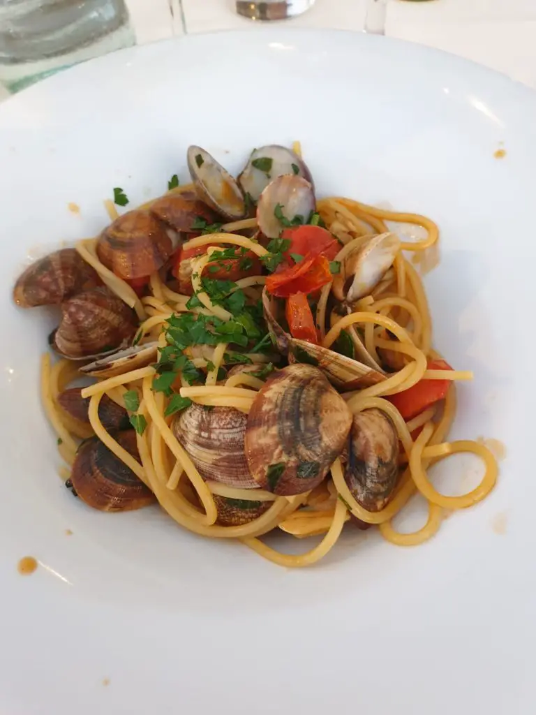 Spaghetti with clams is typical Calabrian cuisine