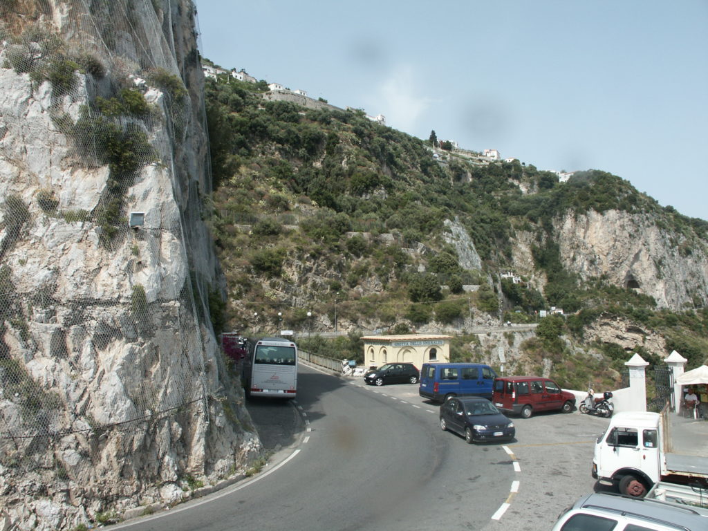 The coastal road along the Amalfi coast