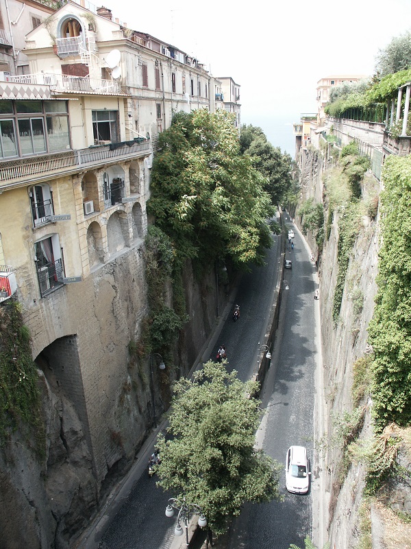 The road going down to the port of Sorrento