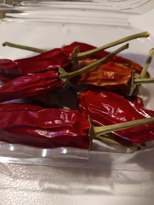 Chilli peppers left to dry in the sun