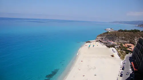A white sandy beach in Tropea