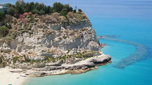 Limestone rocks in Tropea, one of the best beaches in Calabria