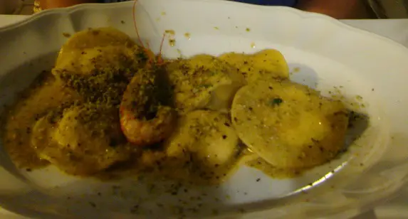 Ravioli with seafood