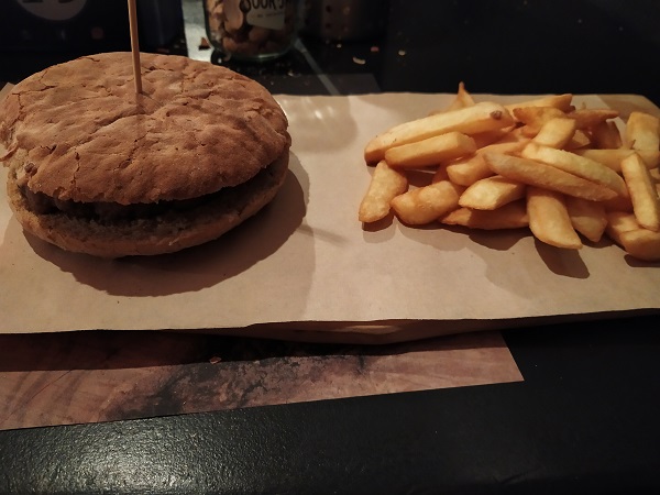 hamburger and french fries