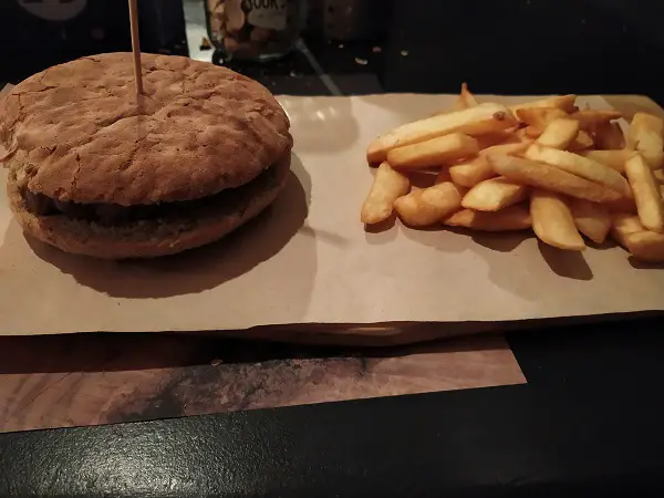 hamburger and french fries