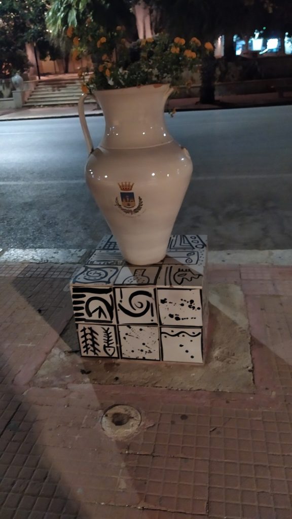 Decorative pottery for plants in Mazara del Vallo