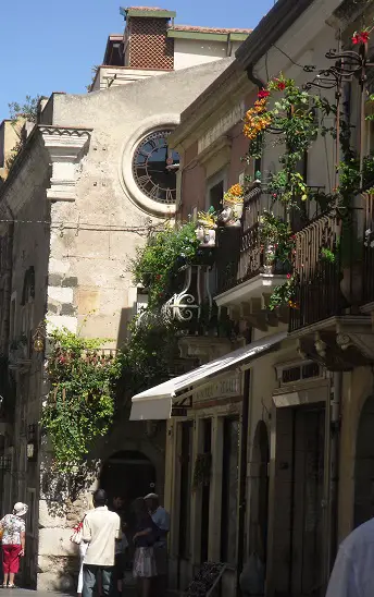 Floral balconies in Taormina