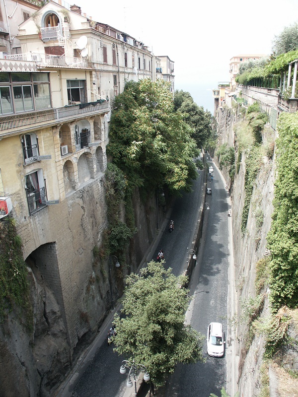 The winding road taking you down to the port of Sorrento