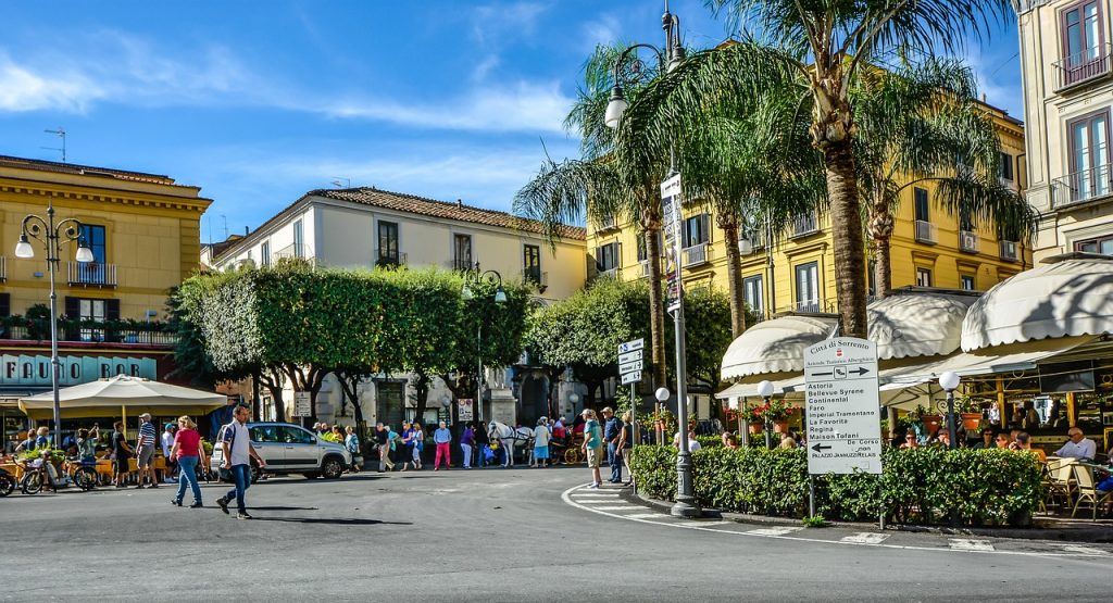 The walk around the town of Sorrento starts from Piazza Tasso