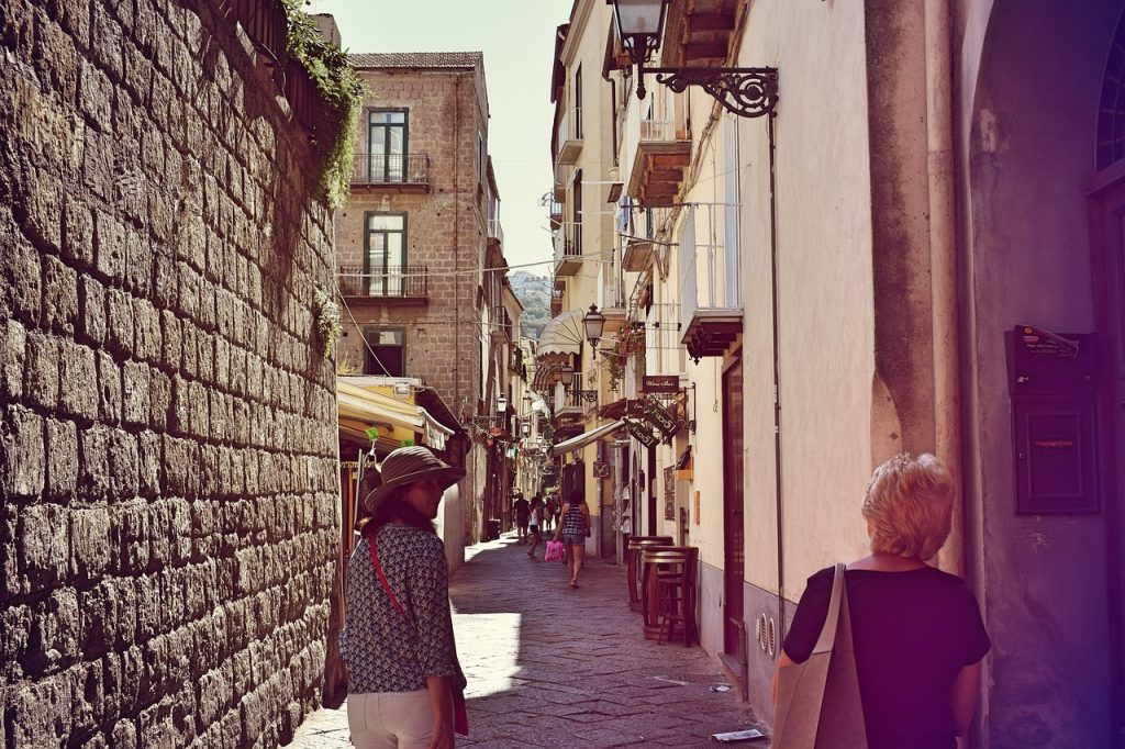 The historic centre of Sorrento where you can walk around the back streets.
