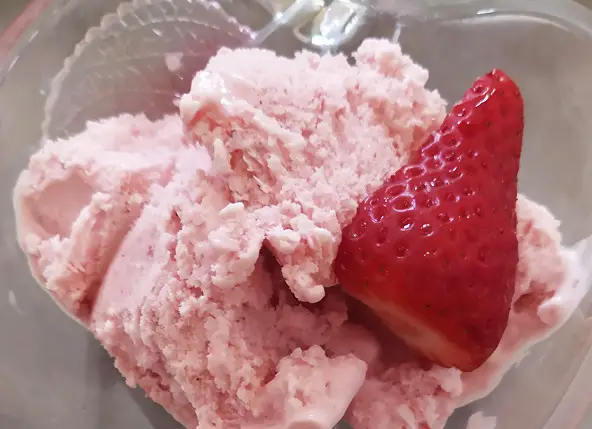 My home-made strawberry ice cream