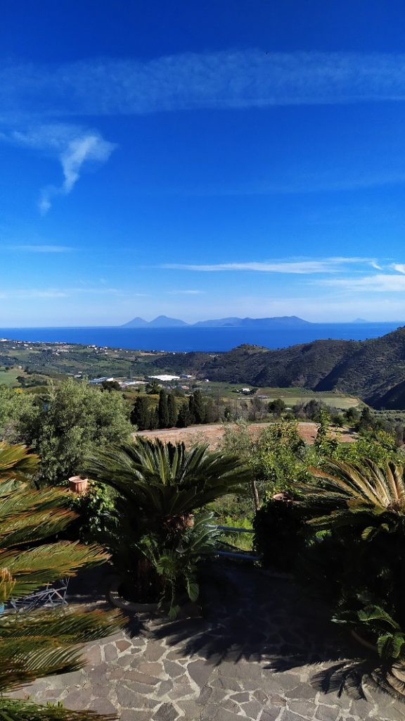 Views of the Aeolian islands from the rural retreat