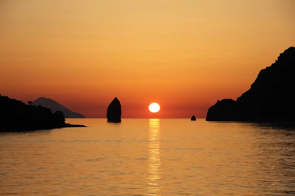 The sunsets in the Aeolian islands
